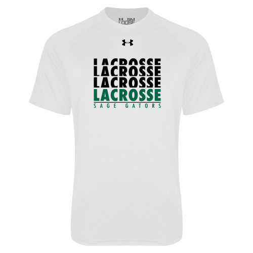  Under Armour White Tech Tee - Lacrosse Repeating