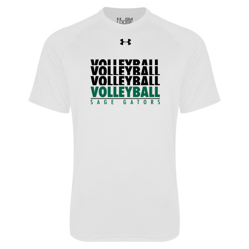  Under Armour White Tech Tee - Volleyball Repeating