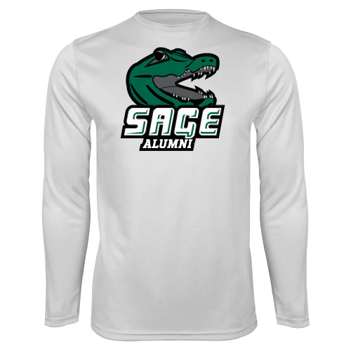  White Performance Long Sleeve Shirt - Alumni