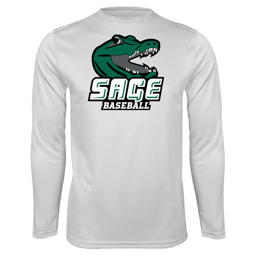  White Performance Long Sleeve Shirt - Baseball