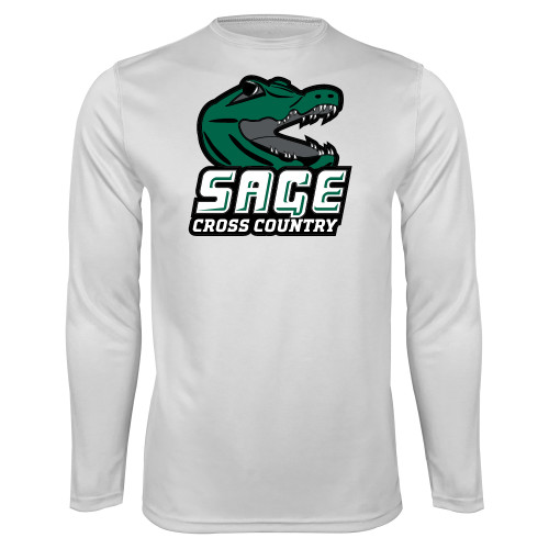  White Performance Long Sleeve Shirt - Cross Country