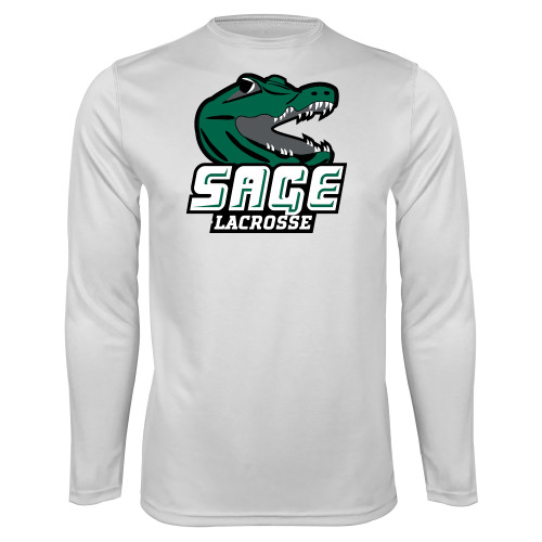  White Performance Long Sleeve Shirt - Lacrosse