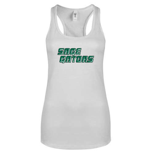  Next Level Racerback Tank White - Sage Gators Wordmark