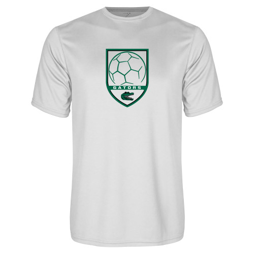  White Performance Tee - Soccer Shield