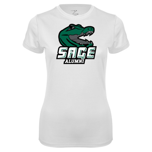  Womens White Performance Tee - Alumni