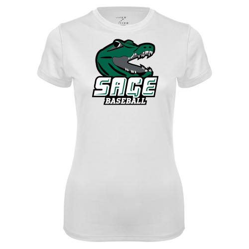  Womens White Performance Tee - Baseball