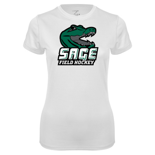  Womens White Performance Tee - Field Hockey