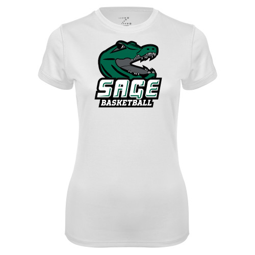  Womens White Performance Tee - Basketball