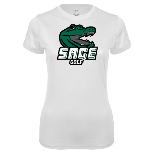 Womens White Performance Tee - Golf
