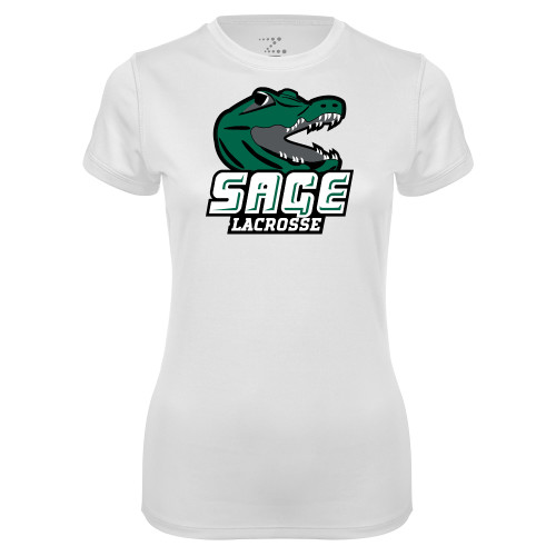  Womens White Performance Tee - Lacrosse