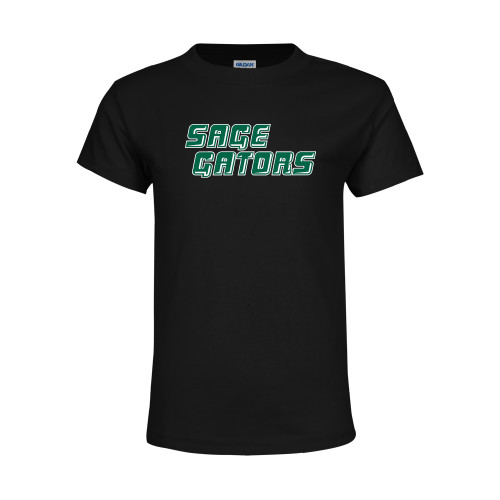  Youth Black T Shirt - Sage Gators Wordmark