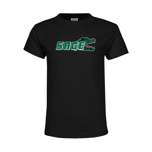  Youth Black T Shirt - Sage w/Gator Head
