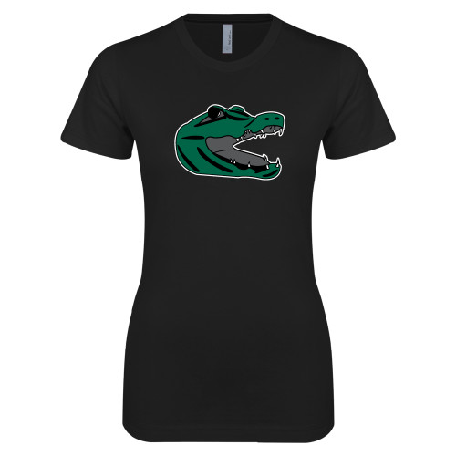  Next Level Womens Black Boyfriend Tee - Gator Head