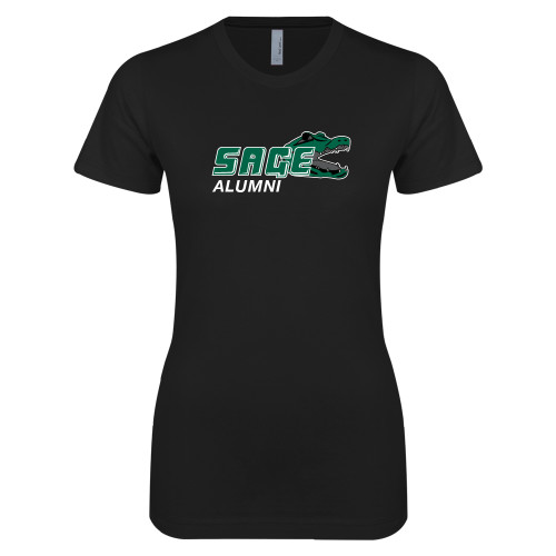  Next Level Womens Black Boyfriend Tee - Alumni