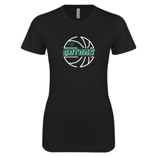  Next Level Womens Black Boyfriend Tee - Basketball in Ball