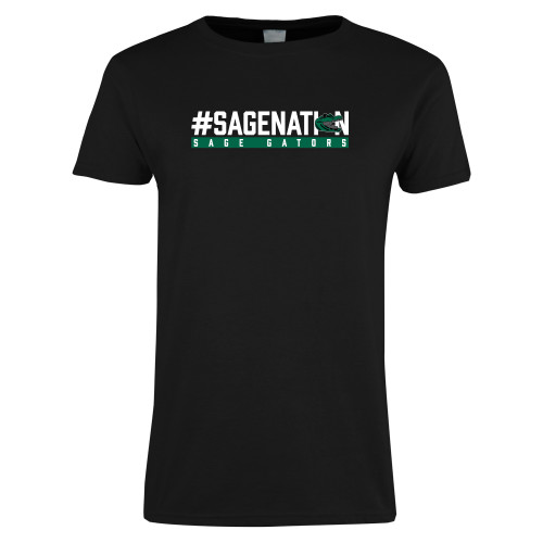  Womens Black Short Sleeve Tee - Sage Nation