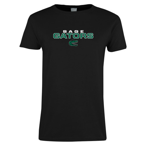  Womens Black Short Sleeve Tee - Sage Gators