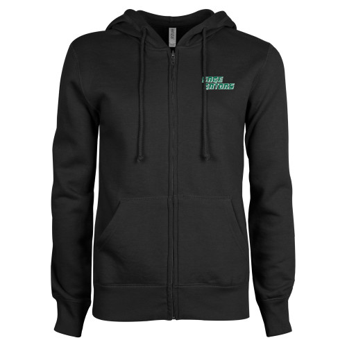  ENZA Womens Black Fleece Full Zip Hoodie - Sage Gators Wordmark