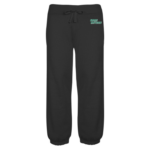  ENZA Womens Black Banded Fleece Capri - Sage Gators Wordmark