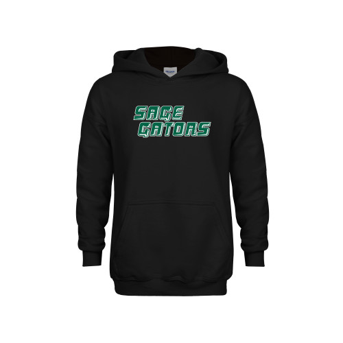  Youth Black Fleece Hoodie - Sage Gators Wordmark