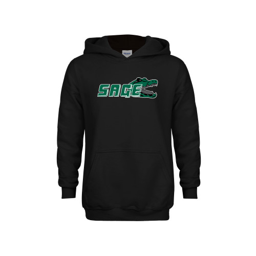  Youth Black Fleece Hoodie - Sage w/Gator Head