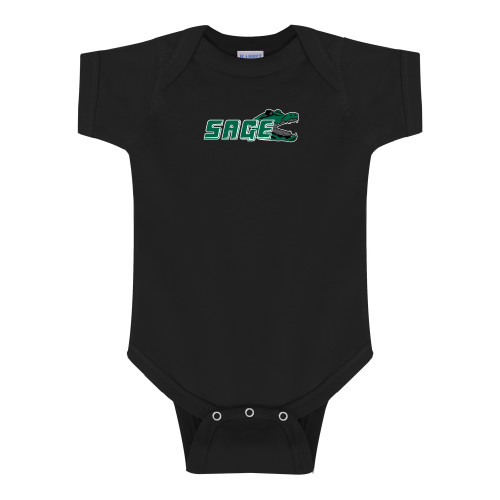  Black Infant Onesie - Sage w/Gator Head
