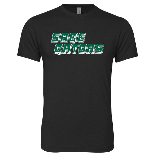  Next Level Black Triblend Tee - Sage Gators Wordmark