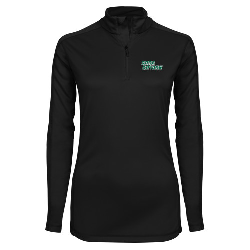  Syntrel Womens Black Interlock 1/4 Zip - Sage Gators Wordmark