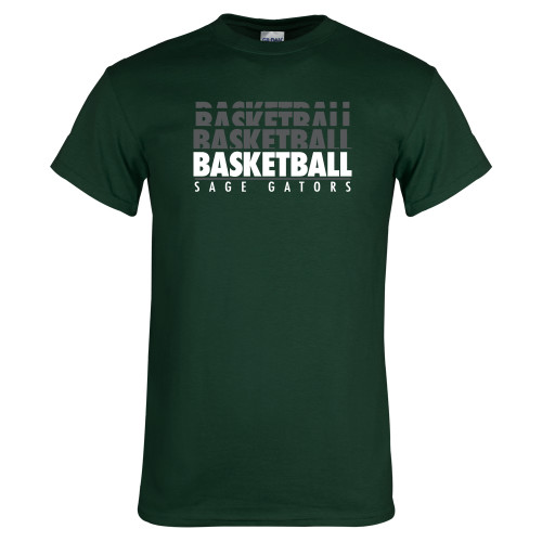  Dark Green T Shirt - Basketball Repeating