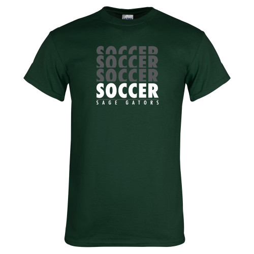  Dark Green T Shirt - Soccer Repeating