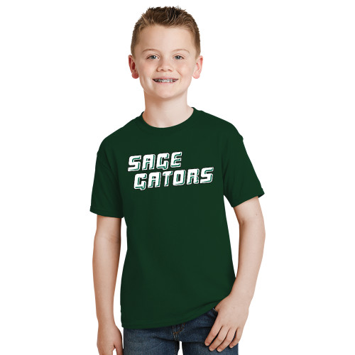  Youth Dark Green T-Shirt - Sage Gators Wordmark