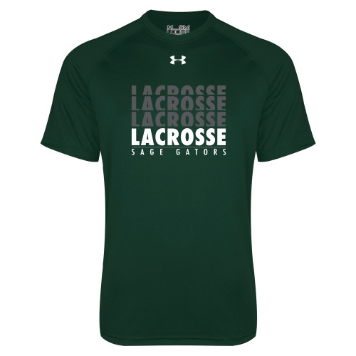  Under Armour Dark Green Tech Tee - Lacrosse Repeating