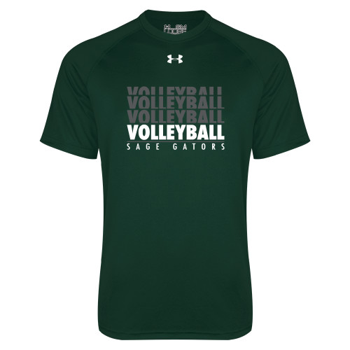  Under Armour Dark Green Tech Tee - Volleyball Repeating