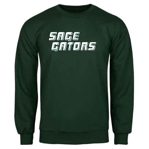  Dark Green Fleece Crew - Sage Gators Wordmark