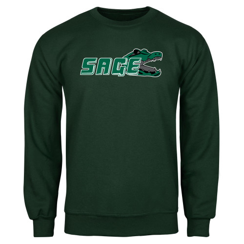  Dark Green Fleece Crew - Sage w/Gator Head
