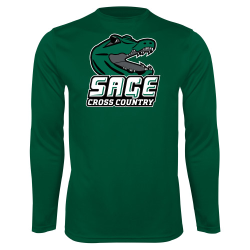  Dark Green Performance Long Sleeve Shirt - Cross Country