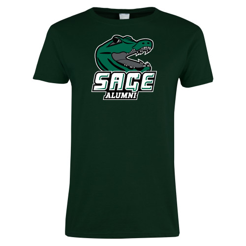  Womens Dark Green Short Sleeve Tee - Alumni