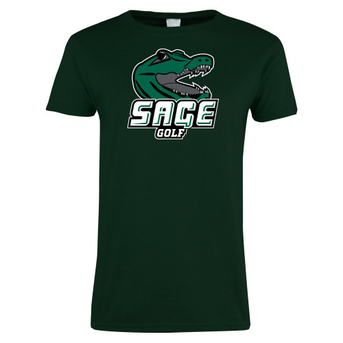  Womens Dark Green Short Sleeve Tee - Golf