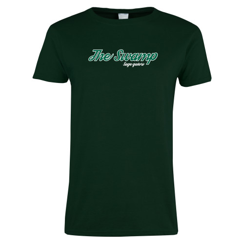  Womens Dark Green Short Sleeve Tee - The Swamp