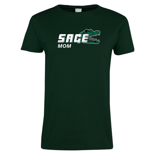  Womens Dark Green Short Sleeve Tee - Mom