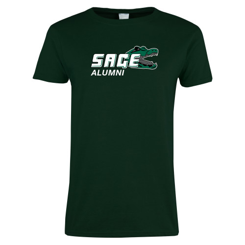  Womens Dark Green Short Sleeve Tee - Alumni