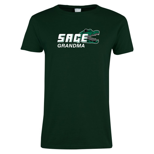  Womens Dark Green Short Sleeve Tee - Grandma
