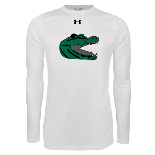  Under Armour White Long Sleeve Tech Tee - Gator Head