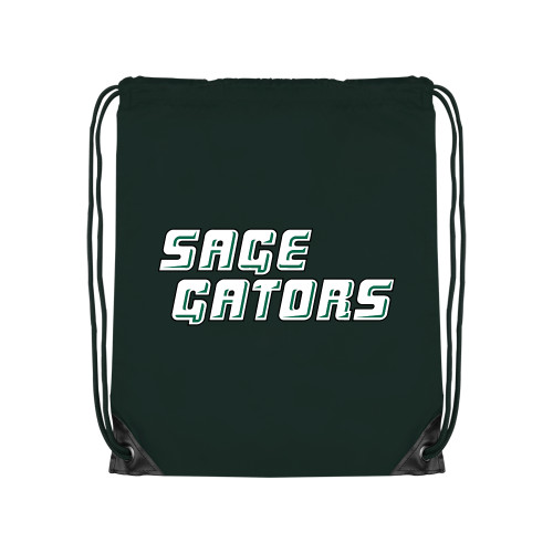  Dark Green Drawstring Backpack - Sage Gators Wordmark