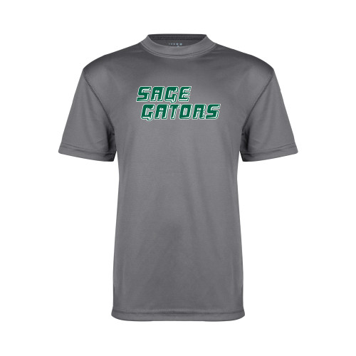  Youth Performance Grey Concrete Tee - Sage Gators Wordmark