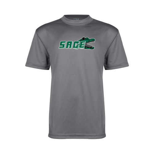  Youth Performance Grey Concrete Tee - Sage w/Gator Head