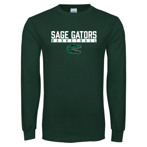  Dark Green Long Sleeve T Shirt - Basketball in Bar