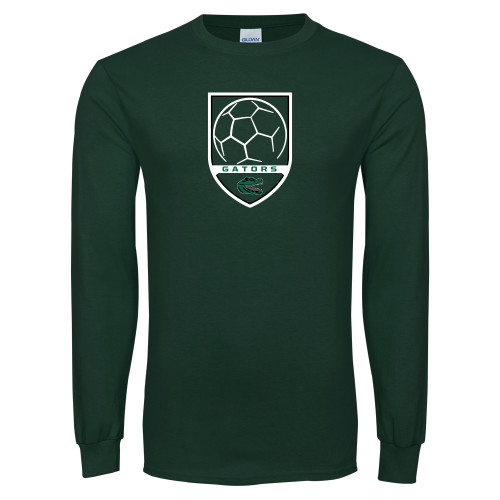  Dark Green Long Sleeve T Shirt - Soccer Shield