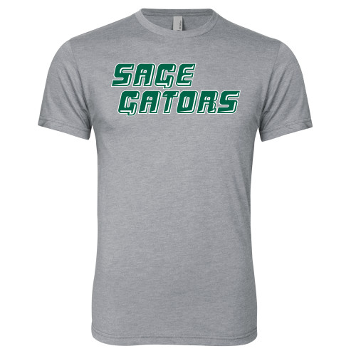  Next Level Heather Grey Triblend Tee - Sage Gators Wordmark
