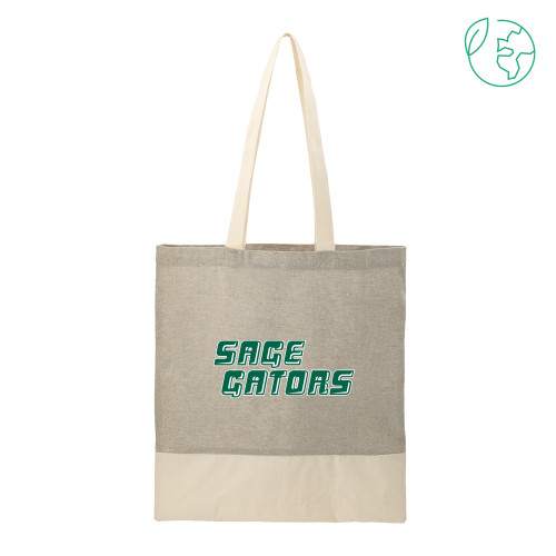  Split Recycled Grey Cotton Twill Convention Tote - Sage Gators Wordmark
